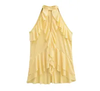 Women's Clothing Ins Internet Hot Laminated Decoration Bow Hanging Collar Top sku image 1