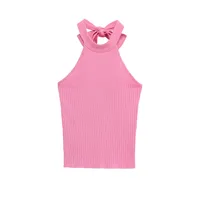 Women's Clothing Ins Internet Hot Bow Knitted Halter Top sku image 2
