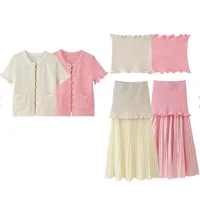 Exclusive For   Women's Clothing  Ins Popular Knitted Coat Tank-Top Stitching Hem Skirt main image 5