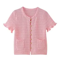Exclusive For   Women's Clothing  Ins Popular Knitted Coat Tank-Top Stitching Hem Skirt sku image 12