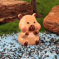 Capabala Three-Dimensional Doll Ornaments Resin Accessories Capybara Creative Keychain Pendant DIY Cream Glue Material sku image 1