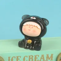 Luminous Three-Dimensional Bear Bell Dog Resin DIY Ornament Accessories Desktop Micro Landscape Ornaments Keychain Pendant sku image 4