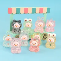 Resin Three-Dimensional Cartoon Glitter Animal Pig Face DIY Ornament Accessories Car Desktop Decoration Keychain Material main image 1