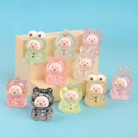 Resin Three-Dimensional Cartoon Glitter Animal Pig Face DIY Ornament Accessories Car Desktop Decoration Keychain Material main image 3