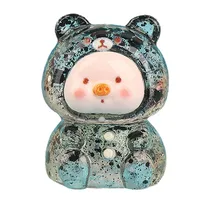 Resin Three-Dimensional Cartoon Glitter Animal Pig Face DIY Ornament Accessories Car Desktop Decoration Keychain Material main image 5