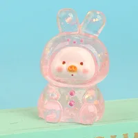 Resin Three-Dimensional Cartoon Glitter Animal Pig Face DIY Ornament Accessories Car Desktop Decoration Keychain Material sku image 1