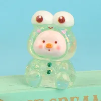 Resin Three-Dimensional Cartoon Glitter Animal Pig Face DIY Ornament Accessories Car Desktop Decoration Keychain Material sku image 6