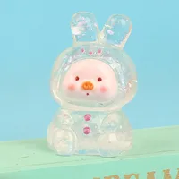 Resin Three-Dimensional Cartoon Glitter Animal Pig Face DIY Ornament Accessories Car Desktop Decoration Keychain Material sku image 2