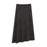 Women's Clothing  Ins Popular Silk Satin Texture Midi Dress sku image 2