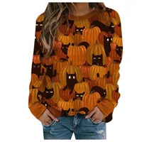 Autumn And Winter New    Halloween Series Women's Round Neck Sweater Loose Casual main image 2