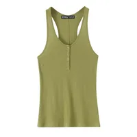 Women's Clothing Ins Internet Hot Three-Color Decorated Row Button Cotton Top main image 3