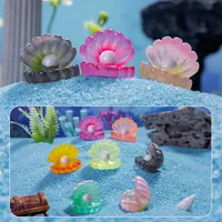 Luminous Pearl Shell Resin Crafts Hot Sale Car Desktop Small Pendent Decoration Micro Landscape DIY Accessories main image 2