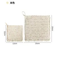 New Style Handmade Woven Coaster Plain Cotton String Square Heat Proof Mat Teacup Mat Simple Placemat sku image 6