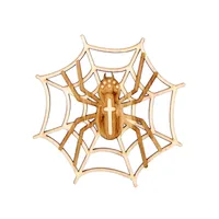 Halloween Ghost Festival Pumpkin Felt Coaster Spider Web Skull Wooden Carved Heat Insulation Decorative Coaster sku image 15