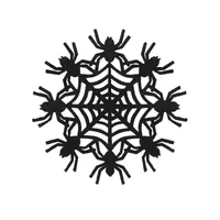 Halloween Ghost Festival Pumpkin Felt Coaster Spider Web Skull Wooden Carved Heat Insulation Decorative Coaster sku image 6