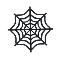 Halloween Ghost Festival Pumpkin Felt Coaster Spider Web Skull Wooden Carved Heat Insulation Decorative Coaster sku image 4
