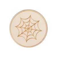 Halloween Ghost Festival Pumpkin Felt Coaster Spider Web Skull Wooden Carved Heat Insulation Decorative Coaster sku image 1