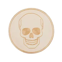 Halloween Ghost Festival Pumpkin Felt Coaster Spider Web Skull Wooden Carved Heat Insulation Decorative Coaster sku image 9