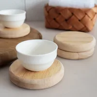 Wooden Teacup Mat Coffee Cup Mug Heat Proof Mat Coaster sku image 1