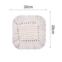 Factory Wholesale Nordic Style Hand-Woven Cotton String Coaster Heat Proof Mat White Tassel Desktop Simple Decorative Pad sku image 3