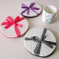 Heat Proof Mat Tableware Set   Placemat Coaster Placemat Ribbon Gift Packaging 3 Pieces American Style main image 2