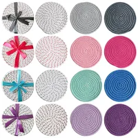 Heat Proof Mat Tableware Set   Placemat Coaster Placemat Ribbon Gift Packaging 3 Pieces American Style main image 5