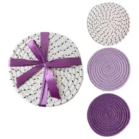 Heat Proof Mat Tableware Set   Placemat Coaster Placemat Ribbon Gift Packaging 3 Pieces American Style sku image 1