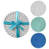 Heat Proof Mat Tableware Set   Placemat Coaster Placemat Ribbon Gift Packaging 3 Pieces American Style sku image 2