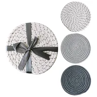 Heat Proof Mat Tableware Set   Placemat Coaster Placemat Ribbon Gift Packaging 3 Pieces American Style sku image 3