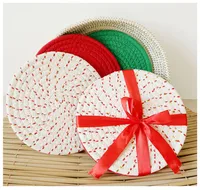 Heat Proof Mat Tableware Set   Placemat Coaster Placemat Ribbon Gift Packaging 3 Pieces American Style sku image 5