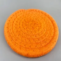 Halloween Pumpkin Cotton String Placemat Expression Coaster Custom Iron Hand-Woven Pumpkin Decoration Ornaments sku image 1