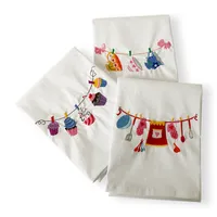 Embroidered Napkin Home Fabric Embroidered Tea Towel Baking Food Western Food Background Fabric White Napkin Dinner Plate main image 2