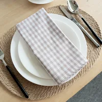 Fabric Napkin Factory In Stock Kitchen Napkin Wholesale Household Plaid Napkin Cotton Square Napkin Cloth Tea Towel sku image 3