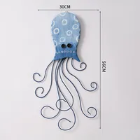 Mediterranean Style Wall Decorations Children's Room Creative Iron Wall Decoration Wall Pendant Octopus Jellyfish Three-Dimensional Wall Decoration sku image 6