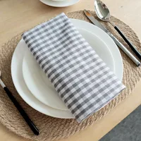 Fabric Napkin Factory In Stock Kitchen Napkin Wholesale Household Plaid Napkin Cotton Square Napkin Cloth Tea Towel sku image 4