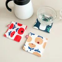 Cup Mat New Fabric Coaster Double-Layer Mug Mat Teacup Mat Heat Insulation Coaster main image 2