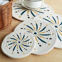 Printing Heat Proof Mat In Stock Sale New Printing Cotton String Heat Proof Mat Placemat Plate Mat Coaster main image 3