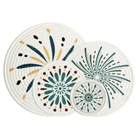 Printing Heat Proof Mat In Stock Sale New Printing Cotton String Heat Proof Mat Placemat Plate Mat Coaster main image 4