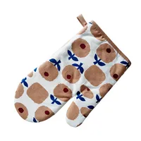 Microwave Oven Gloves Nordic Style Cotton Fabrics Printing Baking Insulation Gloves Heat Proof Mat Oven Gloves main image 3