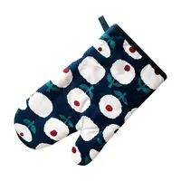 Microwave Oven Gloves Nordic Style Cotton Fabrics Printing Baking Insulation Gloves Heat Proof Mat Oven Gloves sku image 1