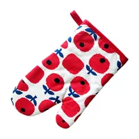 Microwave Oven Gloves Nordic Style Cotton Fabrics Printing Baking Insulation Gloves Heat Proof Mat Oven Gloves sku image 12