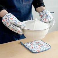 Microwave Oven Gloves Household Kitchen Heat Insulation Gloves Heat Proof Mat Baking Oven Gloves sku image 8
