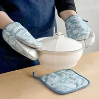 Microwave Oven Gloves Household Kitchen Heat Insulation Gloves Heat Proof Mat Baking Oven Gloves sku image 6