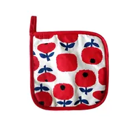 Microwave Oven Gloves Nordic Style Cotton Fabrics Printing Baking Insulation Gloves Heat Proof Mat Oven Gloves sku image 3