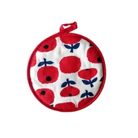 Microwave Oven Gloves Nordic Style Cotton Fabrics Printing Baking Insulation Gloves Heat Proof Mat Oven Gloves sku image 8