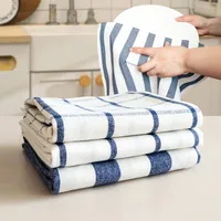 Mediterranean Blue Fabric Kitchen Napkin 100% Cotton Tea Towel Gourmet Background Fabric Tablecloth  Supply Tea Towel main image 2