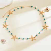 Hot Selling Ocean Style Metal Starfish Waist Chain Female Fashion Special-Interest Green Turquoise Adjustable Body Chains Ornament main image 3