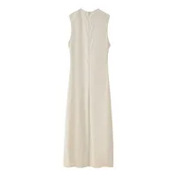 Elegant Midi Dress Fashionable Knotted Mixed Fabric Women's Summer New Arrival Dress Stylish High Waist A-Line Gown main image 5
