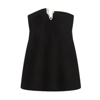 Sexy Shoulder Bared Gown Diamond Design Fashionable Summer New Arrival Women's Dress High Waist A-Line Skirt Knee-Length V-Neck sku image 8