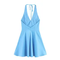 Fashionable Sexy Backless Wave Wide Hem Dress Myst&Za Women's Summer New Arrival V-neck Sleeveless High Waist A-line Dress main image 5